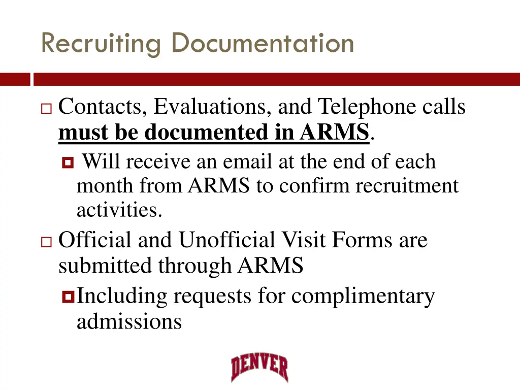 recruiting documentation