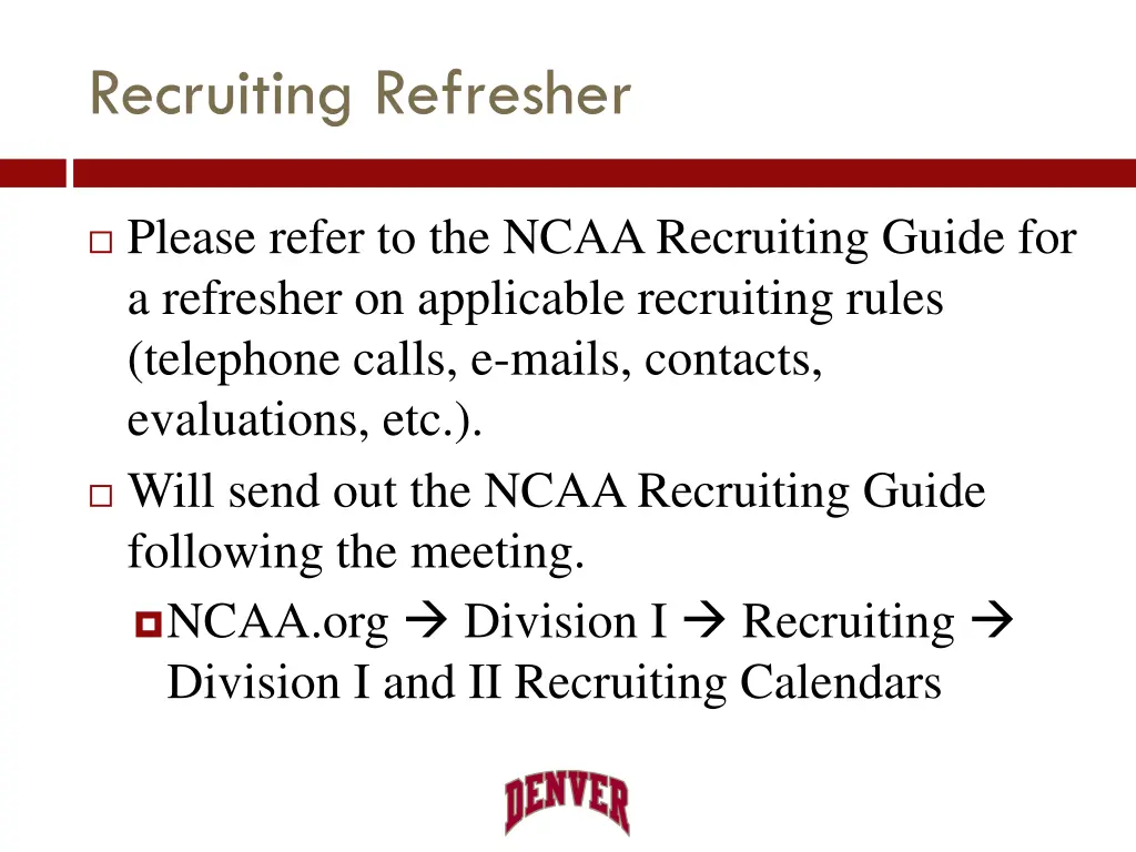 recruiting refresher