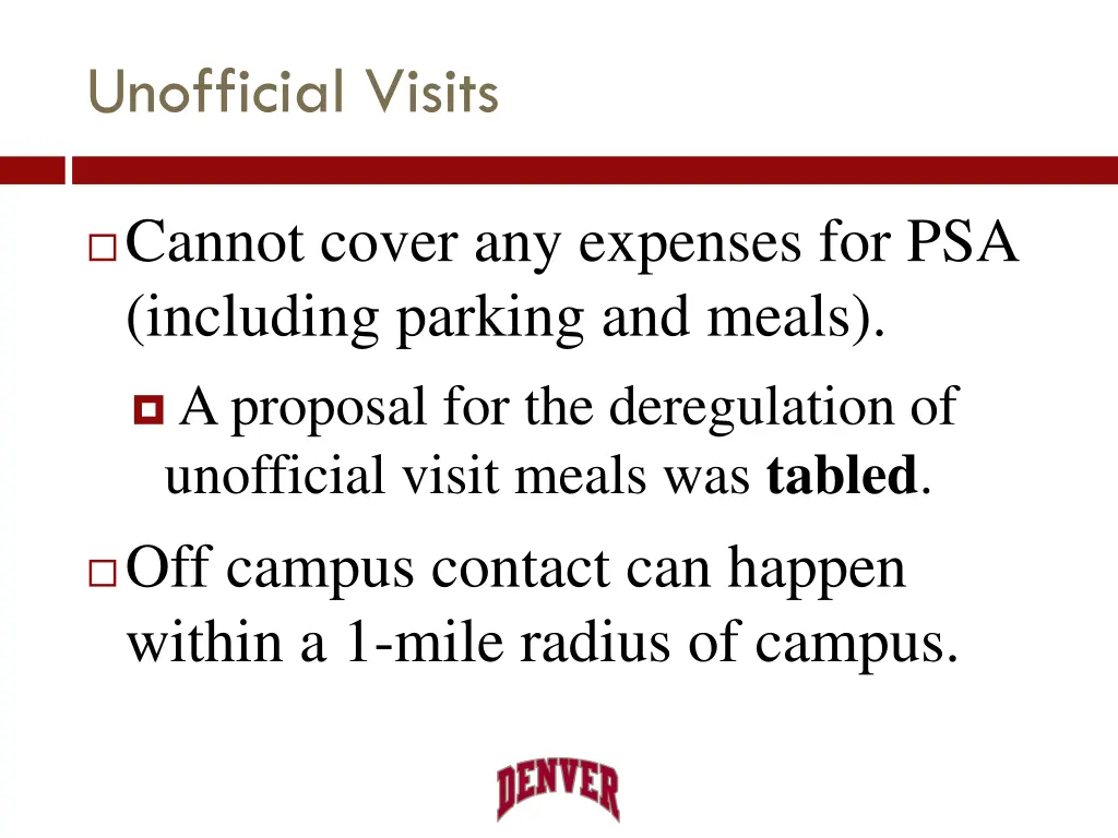 unofficial visits