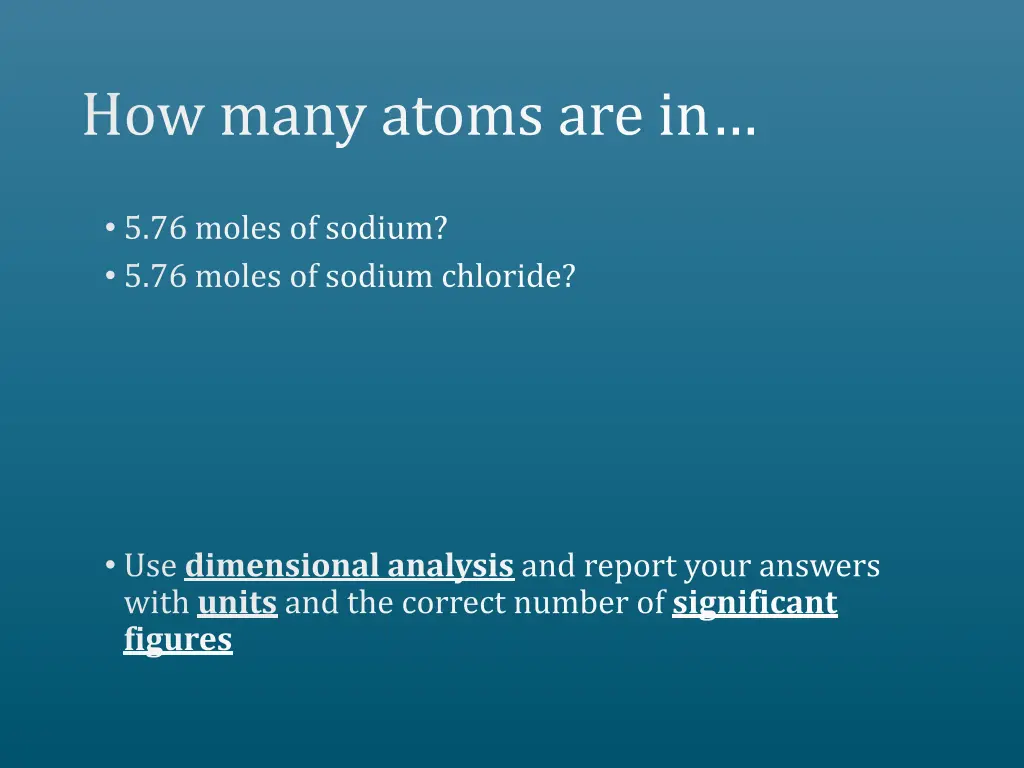 how many atoms are in 1