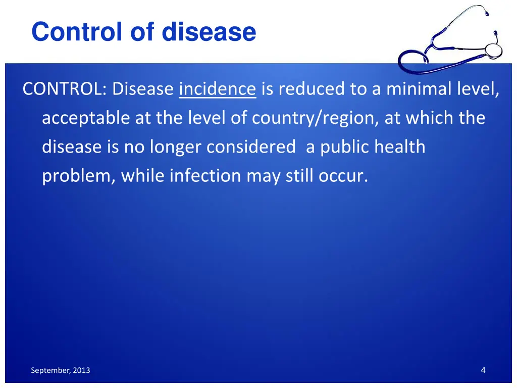control of disease