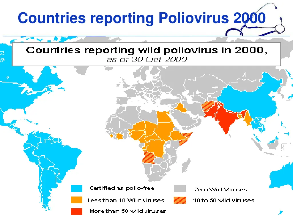 countries reporting poliovirus 2000