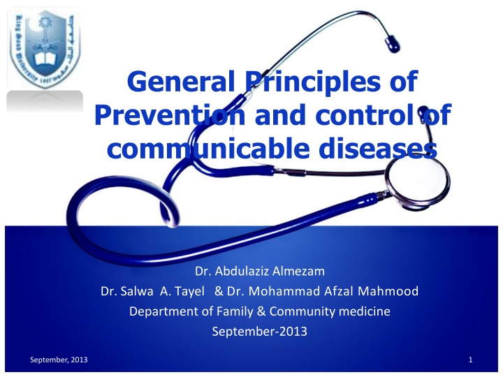 general principles of prevention and control