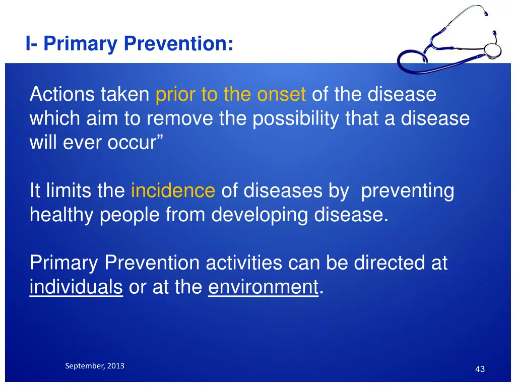 i primary prevention