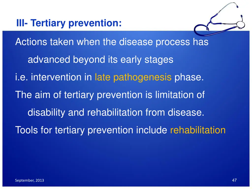 iii tertiary prevention