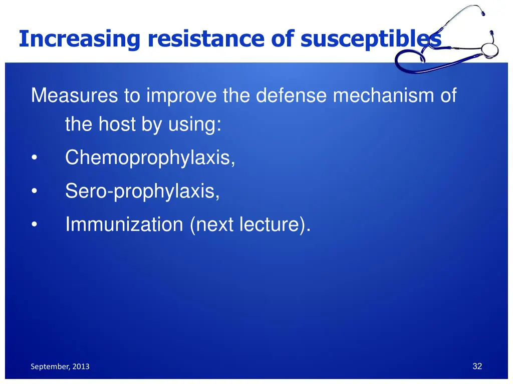 increasing resistance of susceptibles