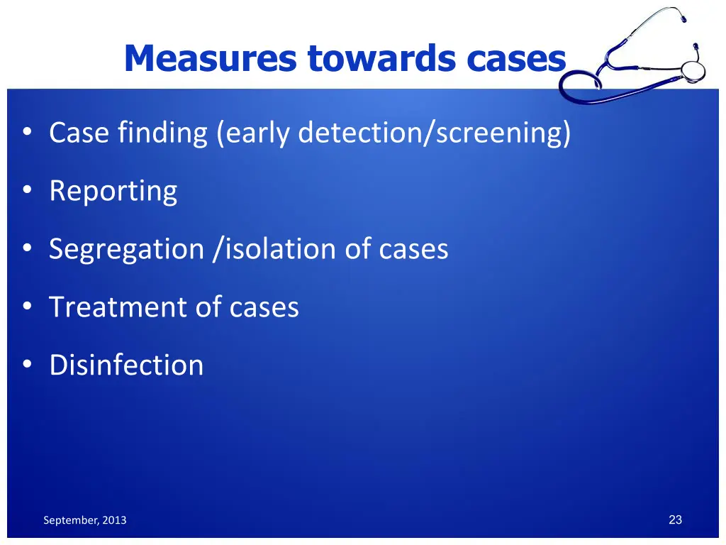 measures towards cases