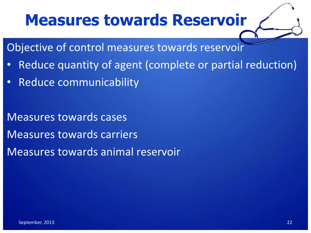 measures towards reservoir
