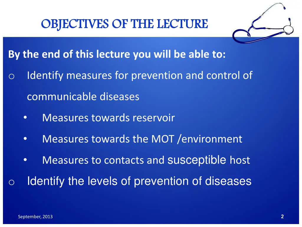 objectives of the lecture objectives