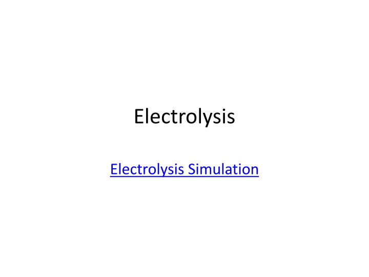 electrolysis