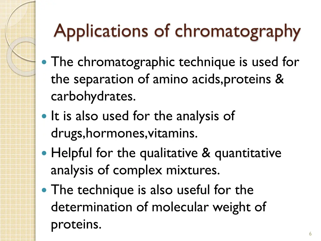 applications of chromatography