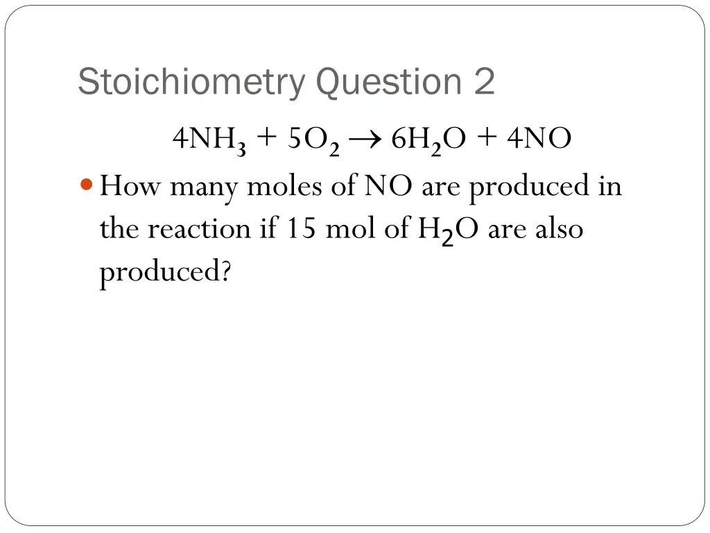 stoichiometry question 1