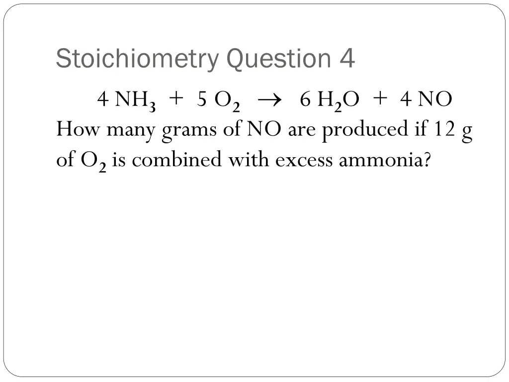 stoichiometry question 2