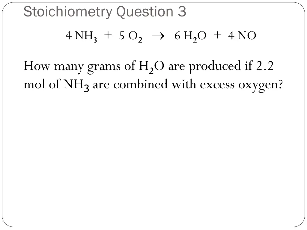 stoichiometry question 3 1