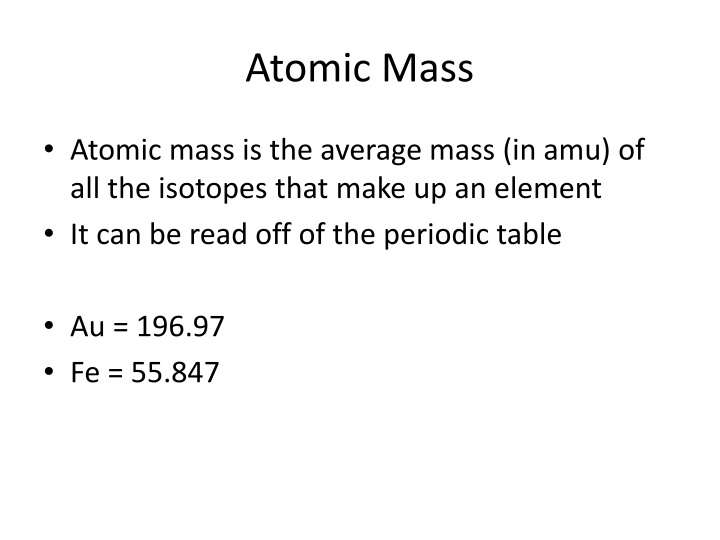 atomic mass
