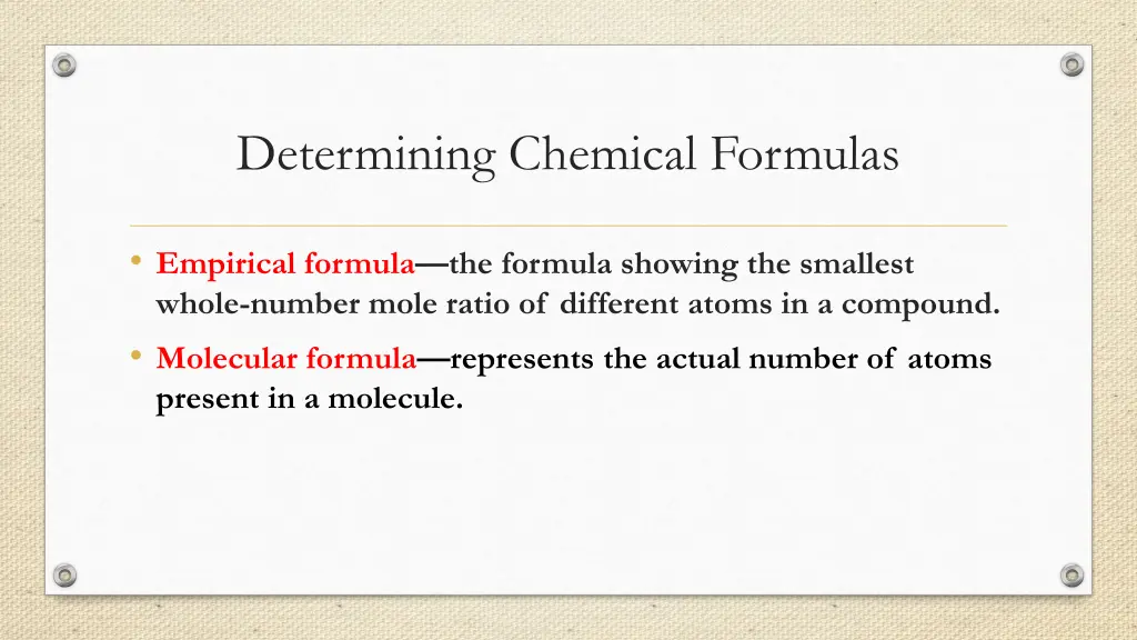 determining chemical formulas