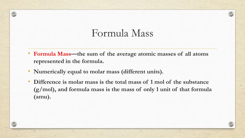 formula mass