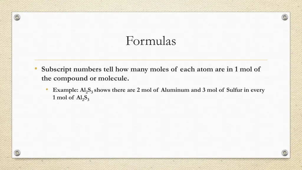 formulas