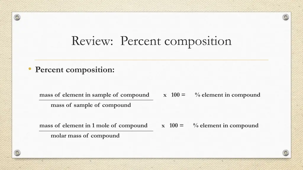 review percent composition