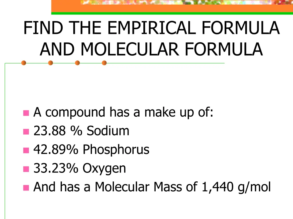 find the empirical formula and molecular formula