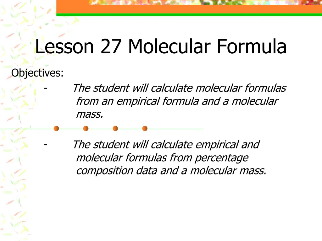 lesson 27 molecular formula