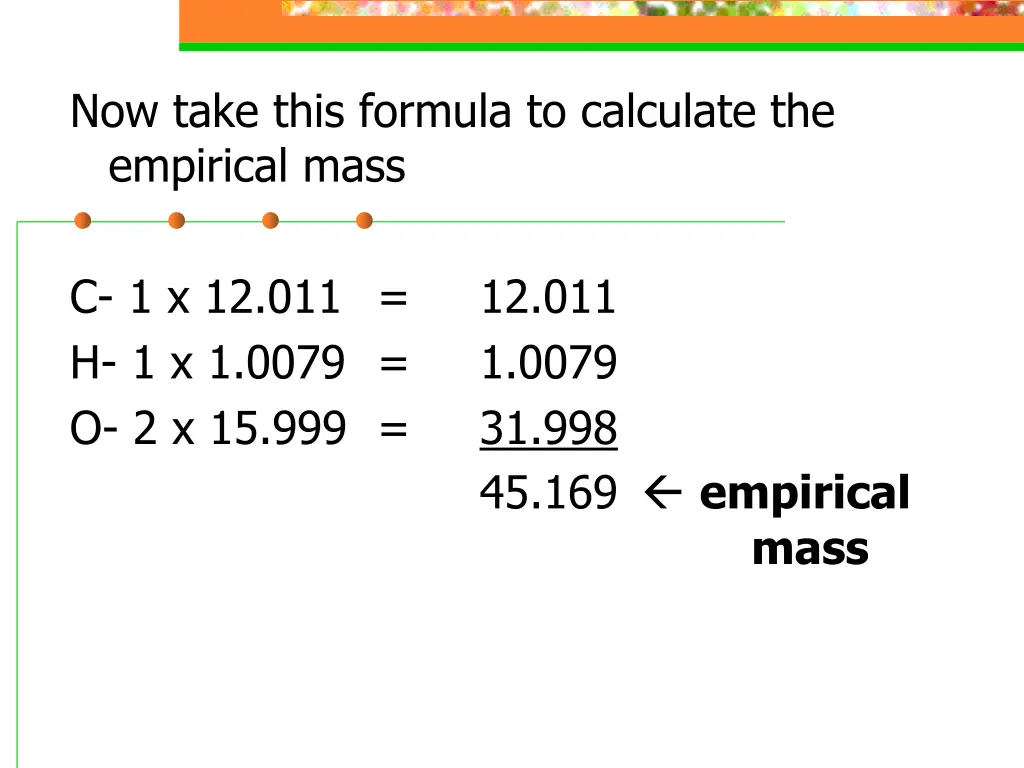 now take this formula to calculate the empirical