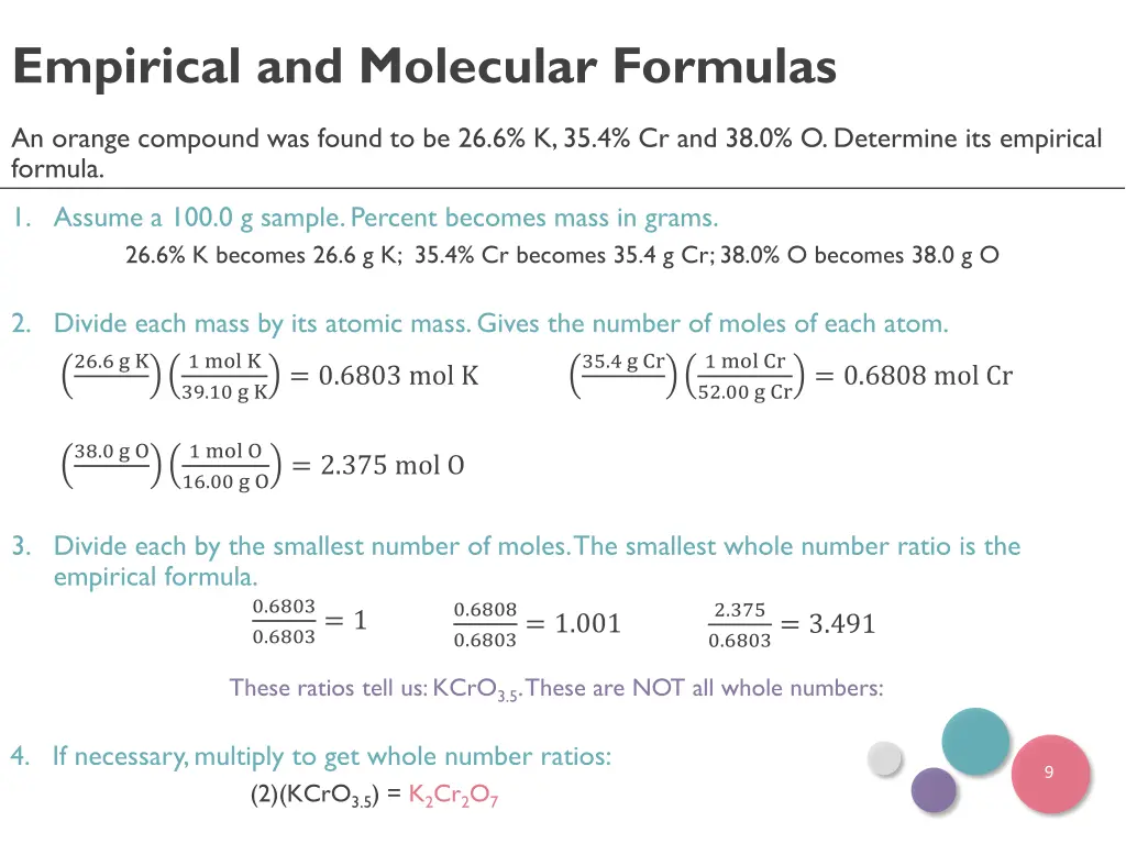 empirical and molecular formulas