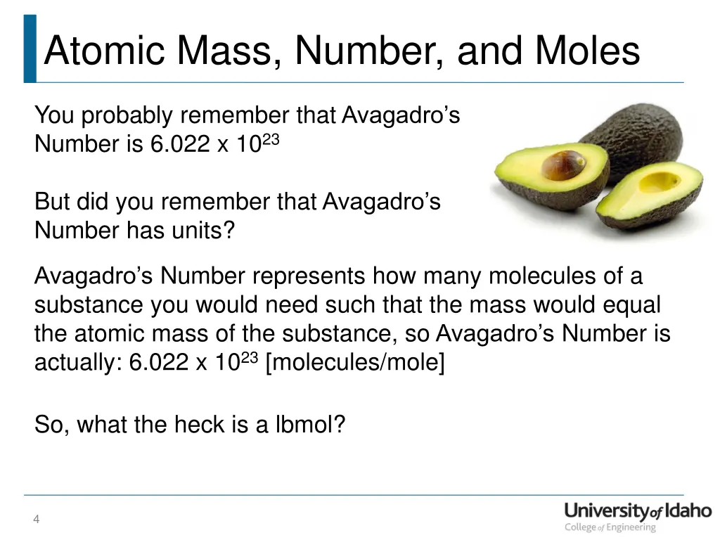 atomic mass number and moles 1