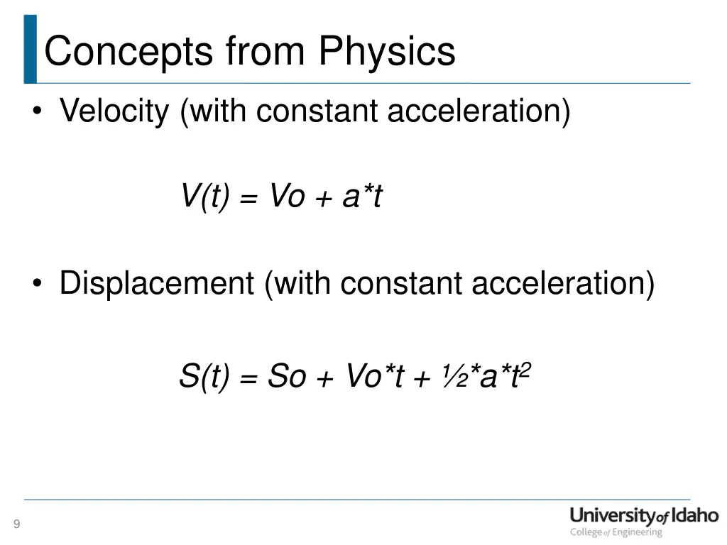 concepts from physics