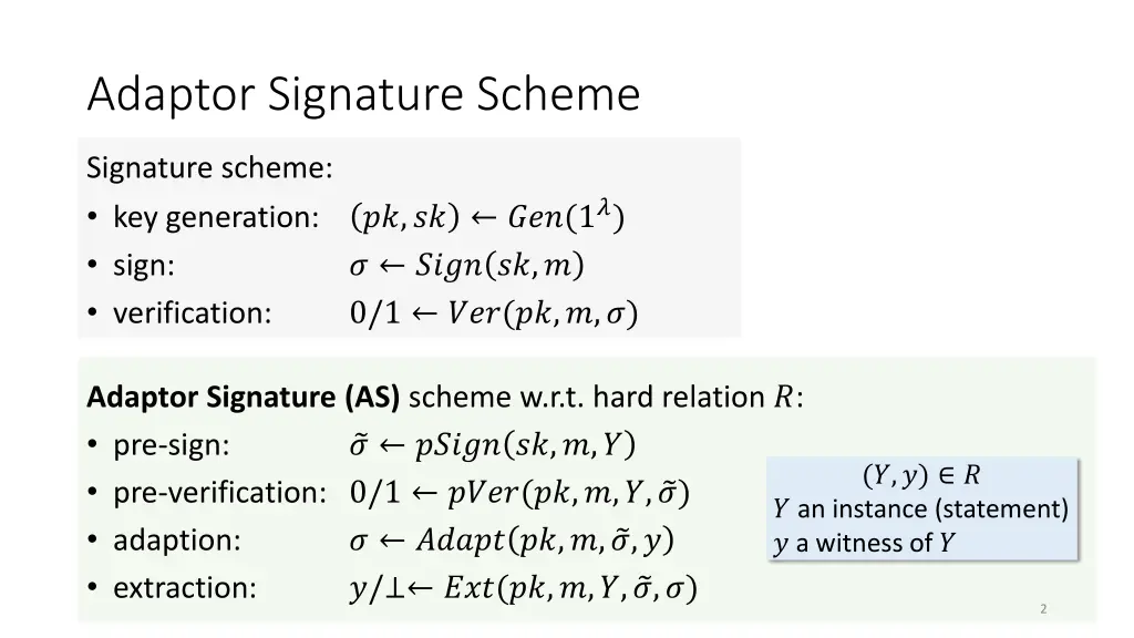 adaptor signature scheme