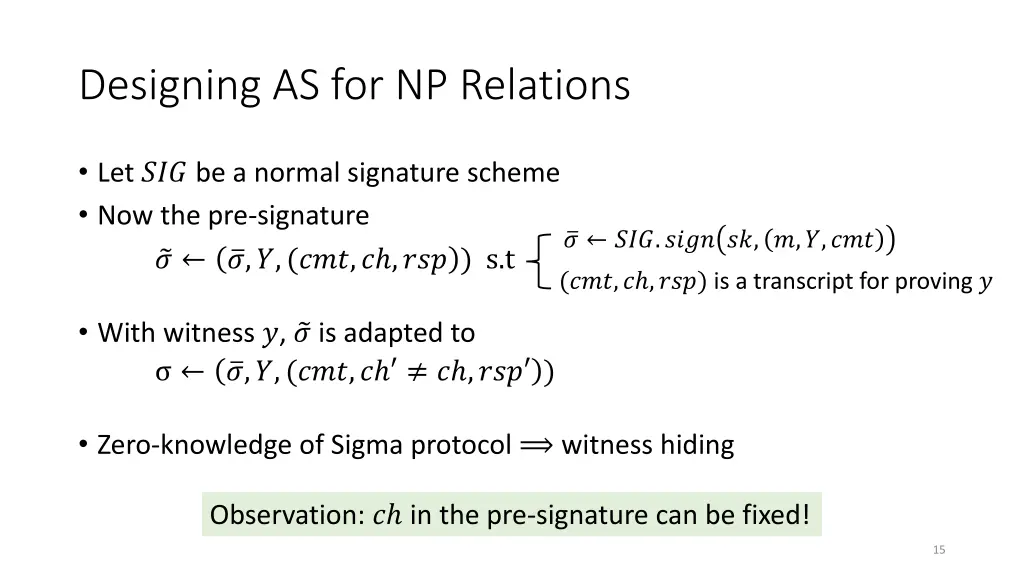 designing as for np relations