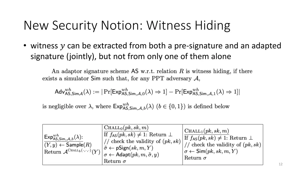 new security notion witness hiding