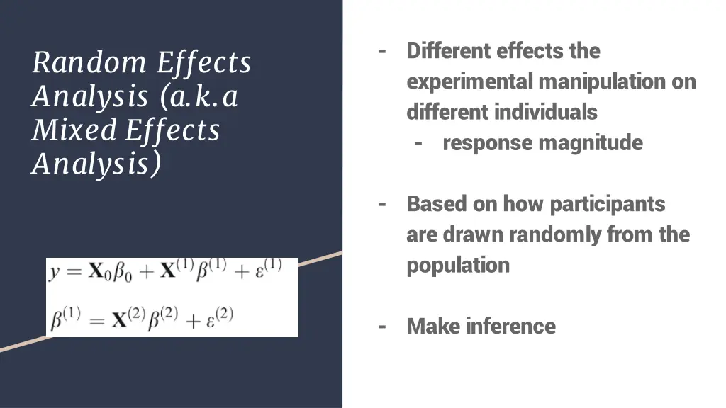 different effects the experimental manipulation