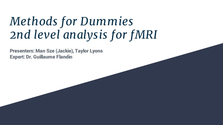 methods for dummies 2nd level analysis for fmri