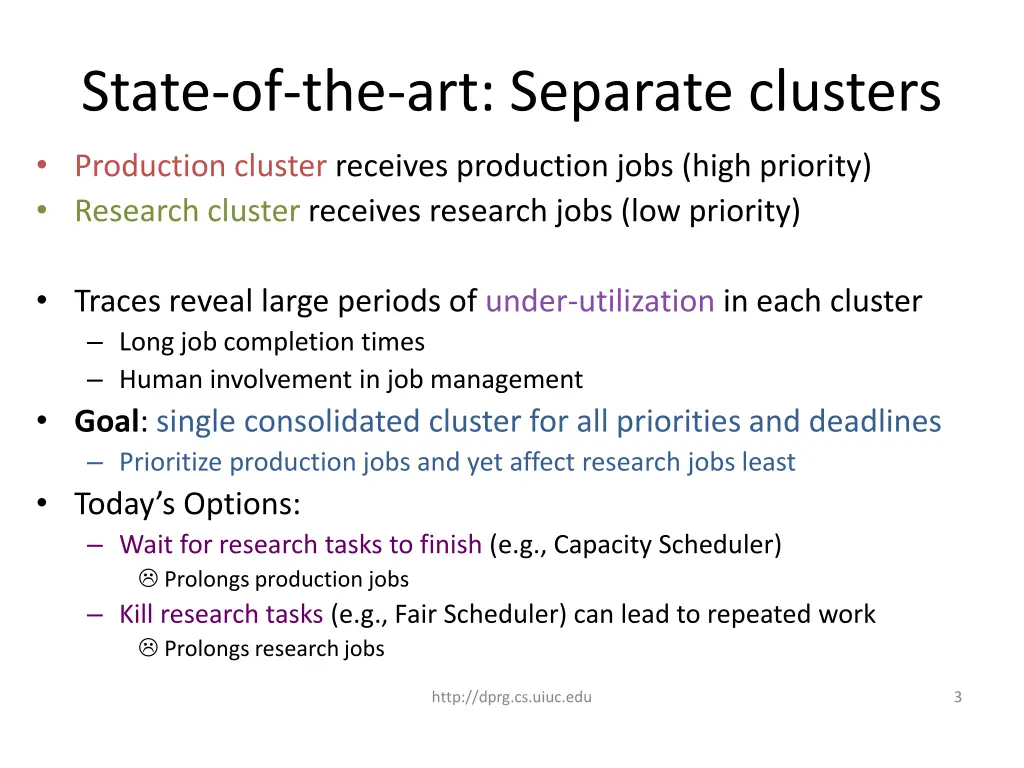 state of the art separate clusters