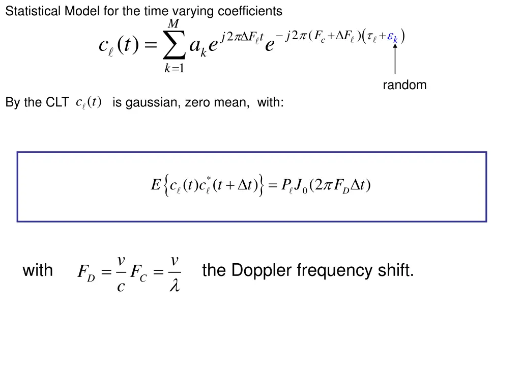 statistical model for the time varying