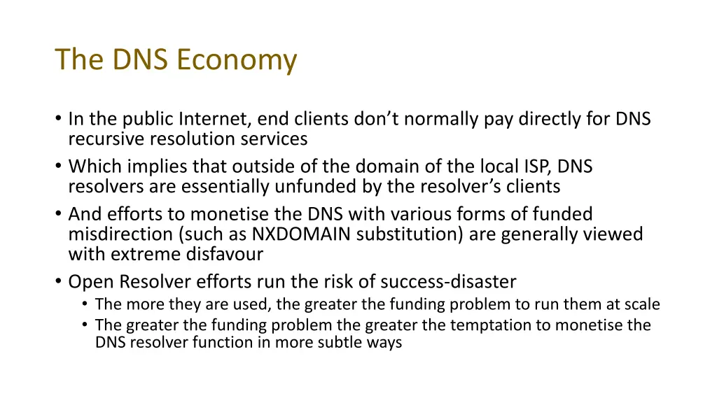 the dns economy