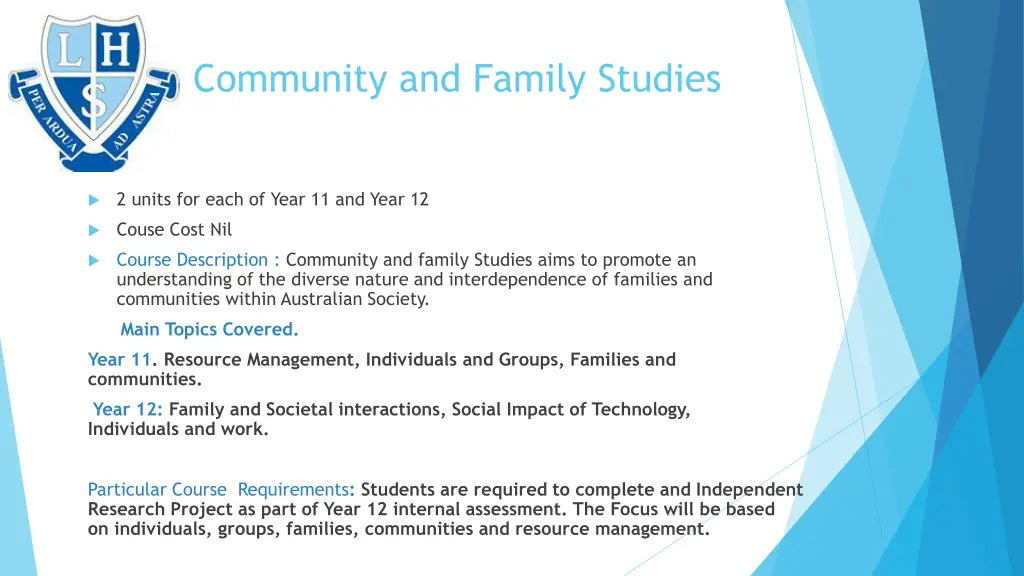 community and family studies