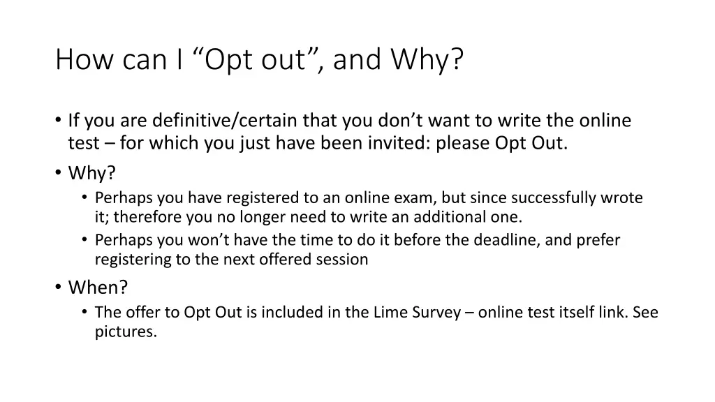 how can i opt out and why