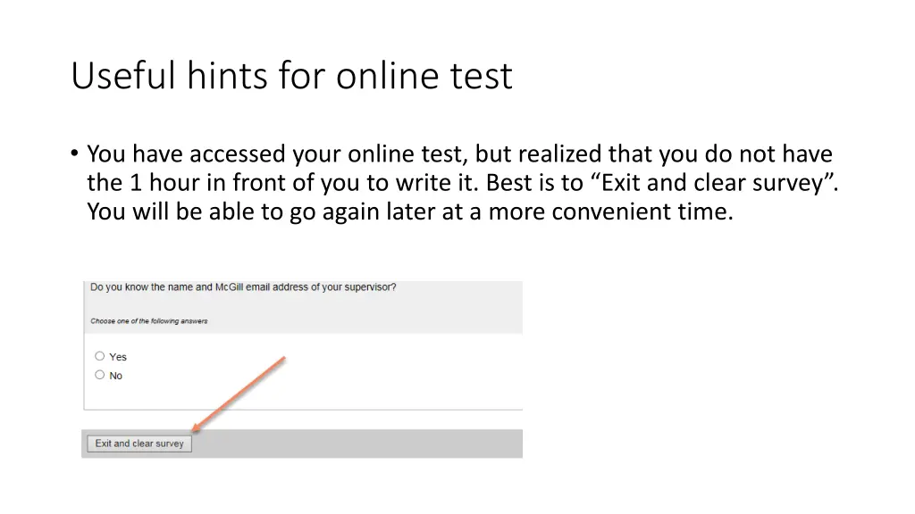 useful hints for online test
