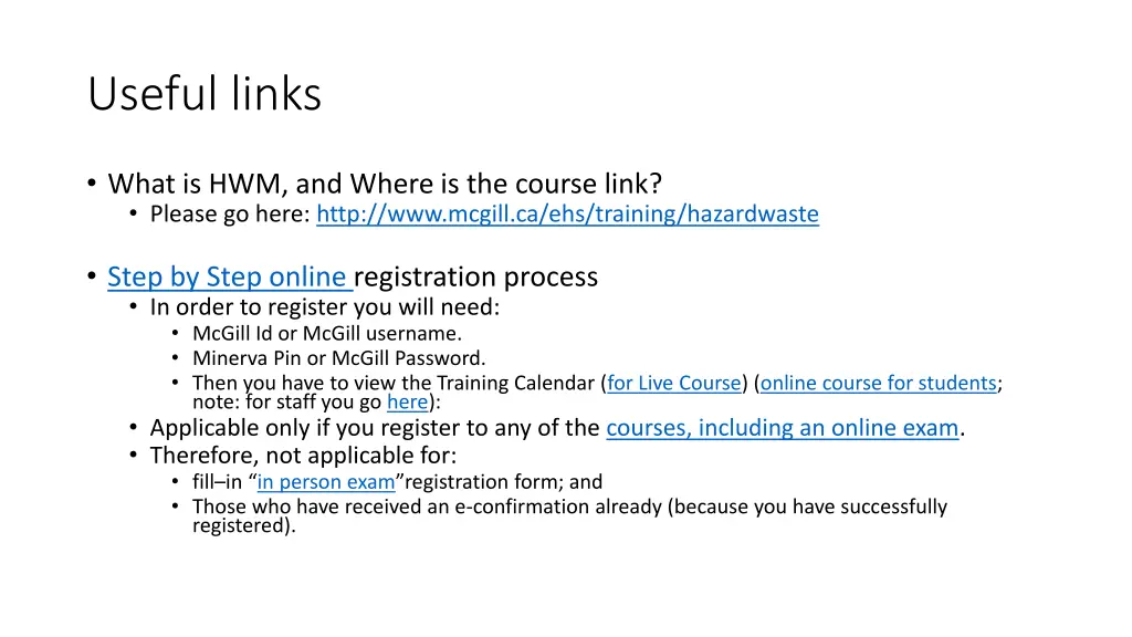 useful links