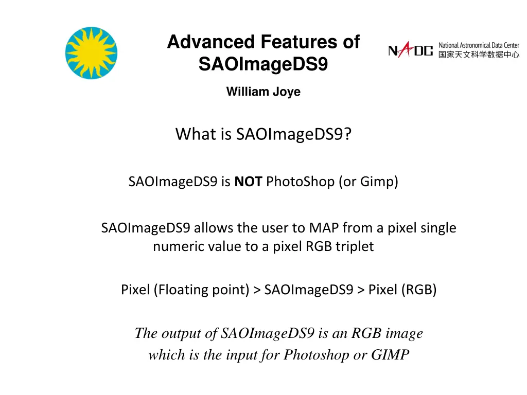 advanced features of saoimageds9 2