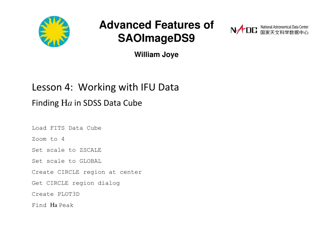 advanced features of saoimageds9 9