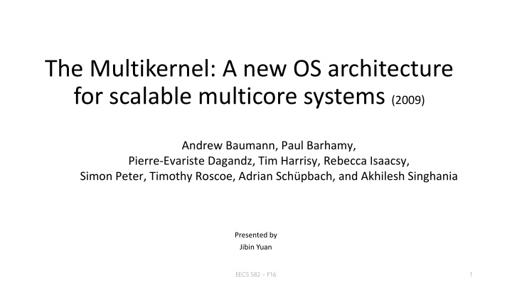 the multikernel a new os architecture