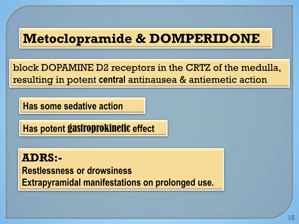metoclopramide domperidone