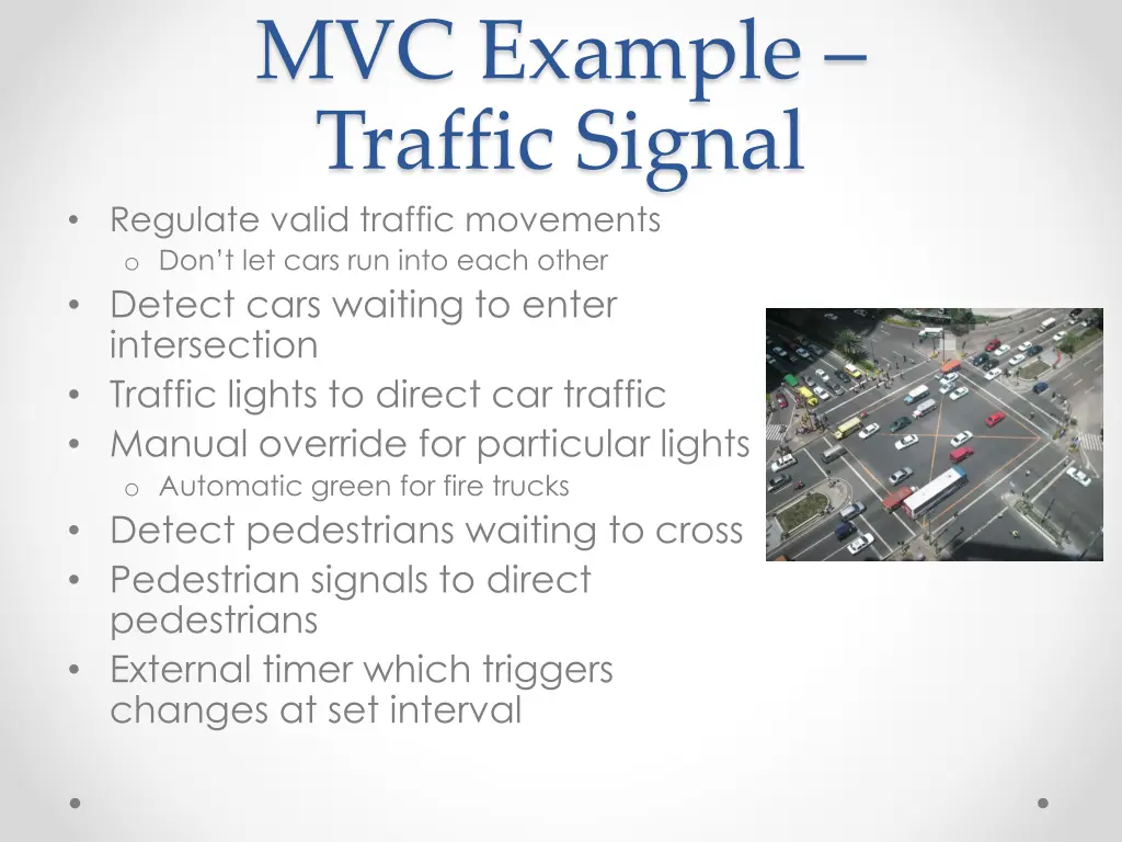 mvc example traffic signal regulate valid traffic
