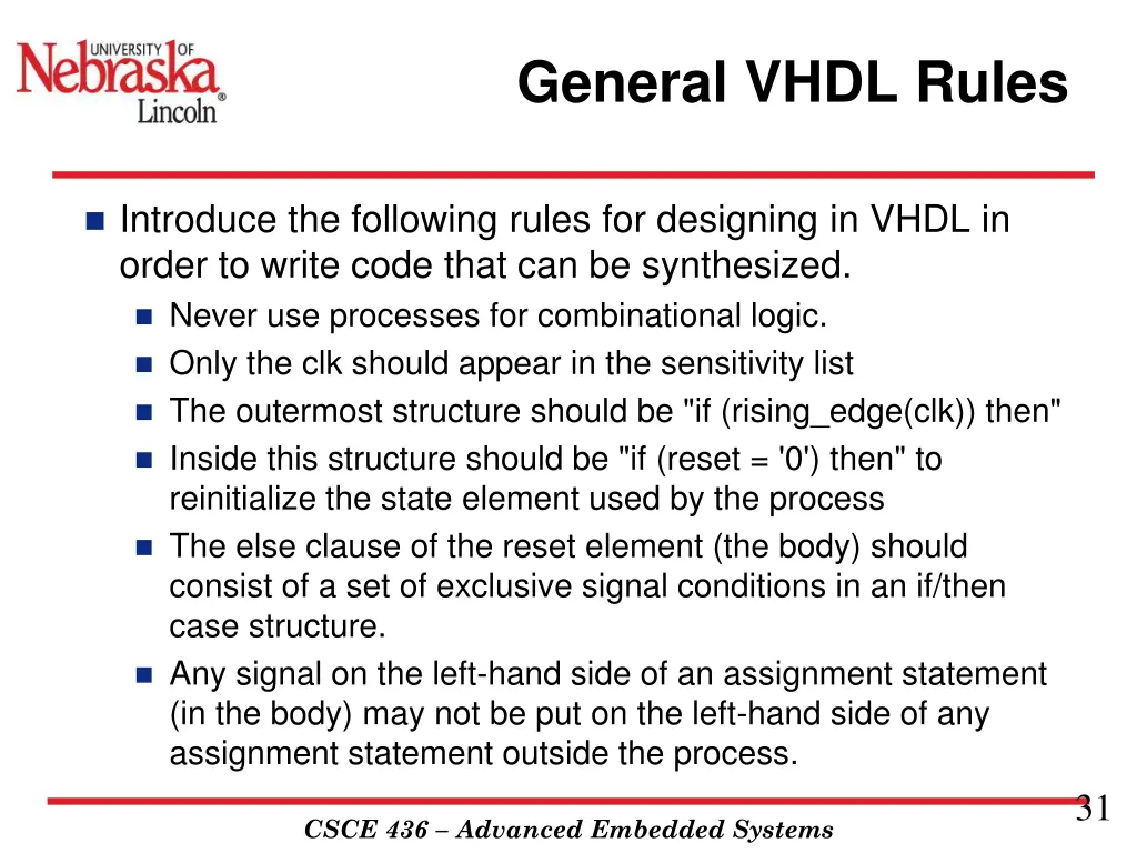 general vhdl rules 1