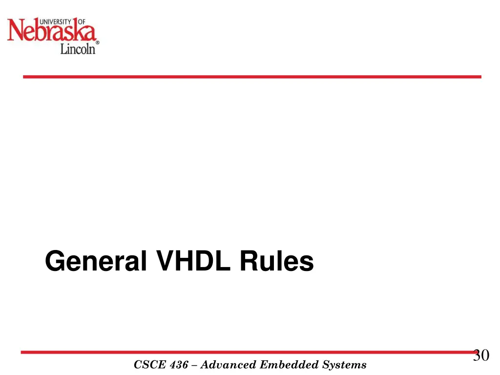 general vhdl rules