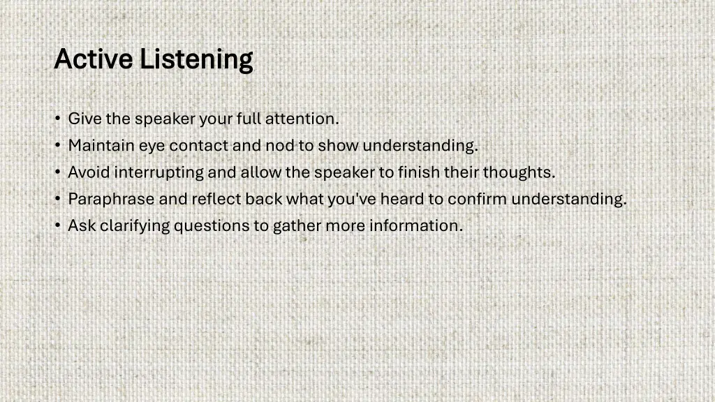 active listening active listening