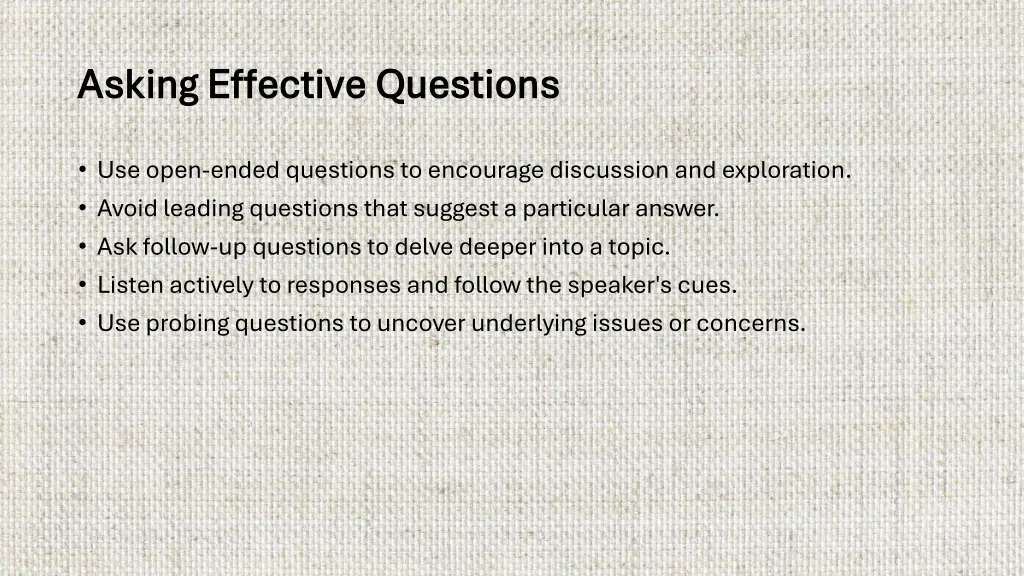 asking effective questions asking effective